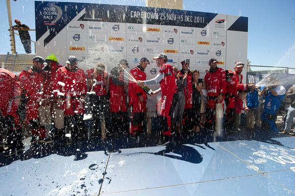 Champagne celebrations in Cape Town.